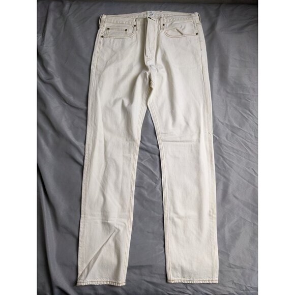 Gap x Ami Paris Alexandre Mattiussi Jeans Beige Denim Cotton Mens Size 36X34 - Picture 1 of 12